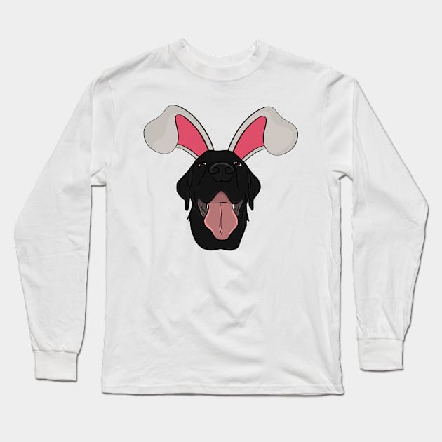 Black Labrador Bunny Long Sleeve T-Shirt by rmcbuckeye